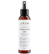 Bare Botanics Unscented 4oz Pure Magnesium Oil Spray from The Dead Sea | Rapidly Absorbing | Hand...
