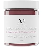 Amira Beauty Dead Sea Salt Body Face Scrub | Crushed Lavender Exfoliates and Moisturizes Skin | E...