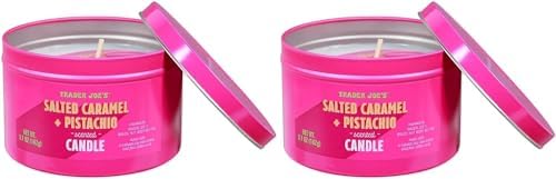 Trader Joe's Salted Caramel + Pistachio Scented Candle 162g 1.7 oz-2Pack