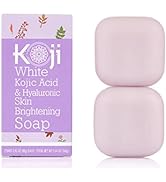 Koji White Kojic Acid & Hyaluronic Acid Skin Brightening Soap for Hydrating Face Moisturizer, Dar...