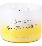 Vanilla Caramel Latte 3 Wick Scented Candle | Large Vanilla Coffee Candle | 15.8 Oz Natural Soy C...