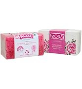 Bulgarian Rose Exfoliating Soap Sponge with Natural Rose Oil, Cleansing Soap Bar and a Gentle Exf...