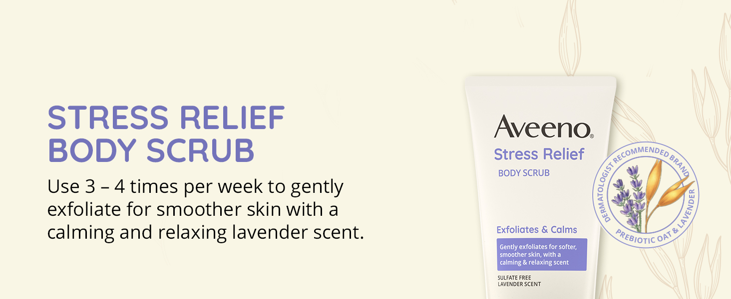 Relaxing Stress Relief body scrub calming lavender scent gentle exfoliate smooth skin wash moisture