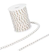 BENECREAT 16 Yards Pom Pom Trim, Ball Fringe Trim, Floral White Polyester Ribbon Trim for Sewing ...