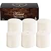KONNI White Pillar Candles Set of 6, 3