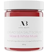 Amira Beauty Dead Sea Salt Body Scrub | Rose & White Musk | Foaming Shower Scrub with Organic Ess...
