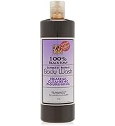 RA COSMETICS 100% Black Soap Body Wash Lavender Scent 13 Fl Oz