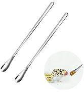 FUATY 2PCS Reptile Food Spoon, Powder Fruit Mixing Stirring Food Long Handle Feeding Tool Fits fo...