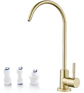 FVITA Drinking Water Kitchen Faucet Brushed Gold,Lead-Free 304 Stainless Steel Sink Filter Water ...