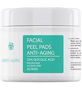 35% Glycolic Acid Pads for Face & Body Exfoliant,Exfoliating Face Pad with AHA, Vitamins B5 & C,F...