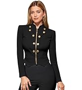 Hybrid & Company Womens Blazer Cropped Ponte Fabric Open Front Zipper Dress Jacket Casual Slim Ja...