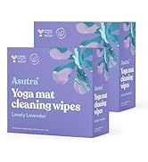 ASUTRA Yoga Mat Cleaning Wipes (Lovely Lavender), Individually Wrapped Wipes, 2 Boxes (30 Each) -...