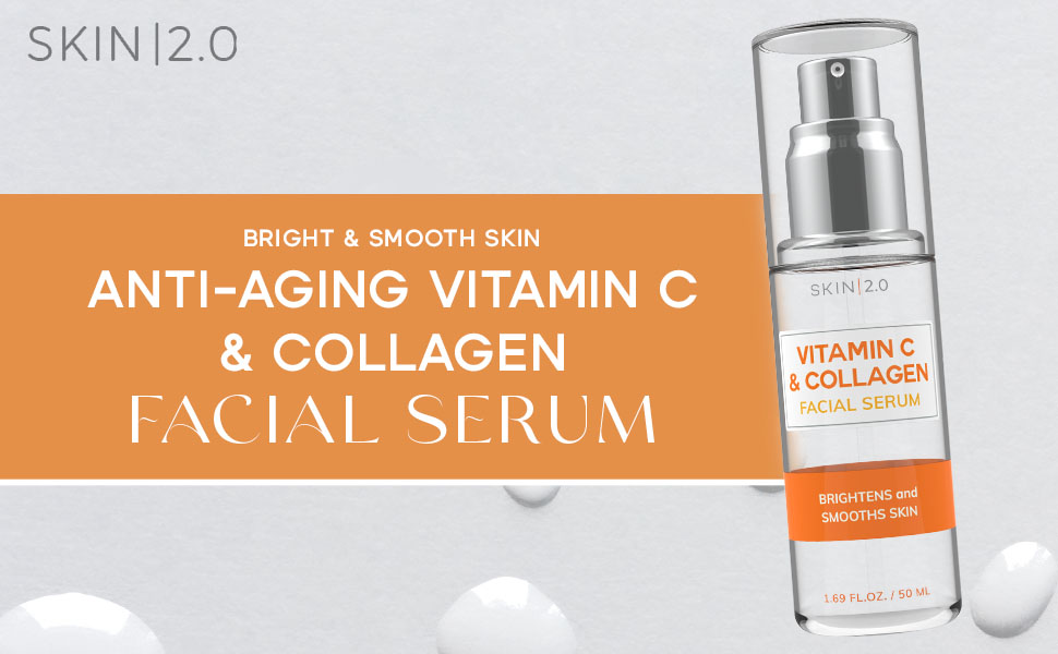 Skin 2.0 Anti-Aging Vitamin C & Collagen Facial Serum Bright & Smooth Skin