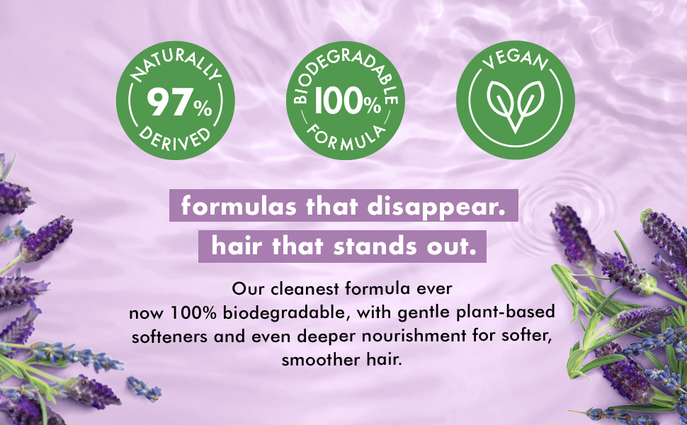 Naturally derived, degradable formula and vegan logos