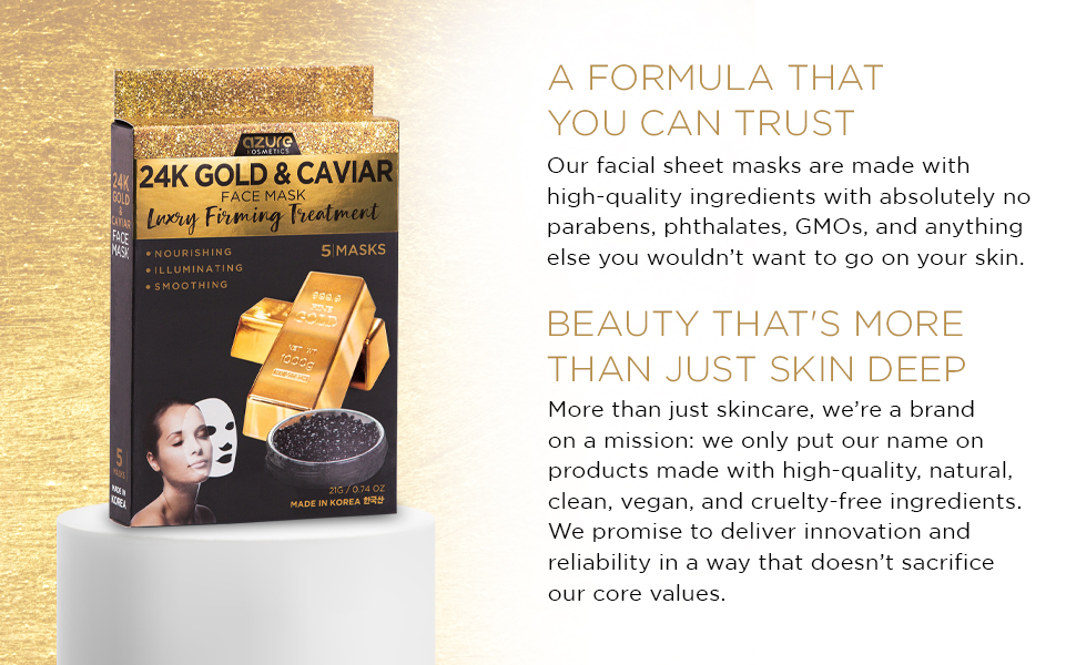 Azure - 24K Gold & Caviar Luxury Firming Facial Sheet Mask 6