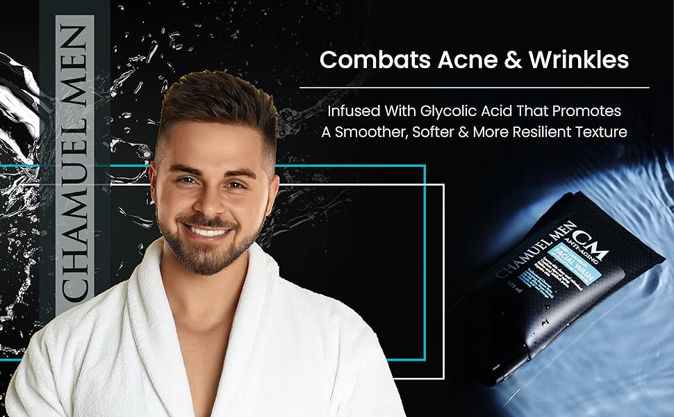 mens face wash glycolic cleaning, men anti aging cleanser ,face cremo wash man facial