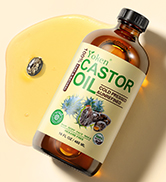 castor oil organic cold pressed unrefined glass bottle