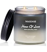 M&SENSE Hero of Love - Vanilla Musk Scented Jar Candles for Men, 2 Wick Large Natural Soy Candle ...