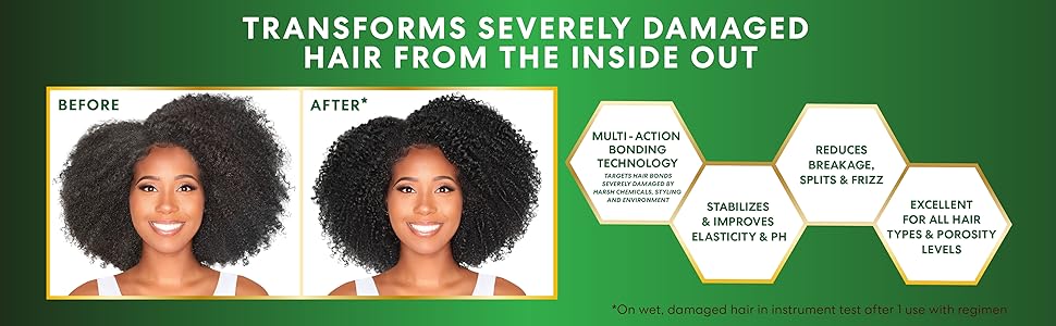 textured damaged hair severely damaged decreases frizz before and after