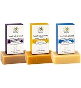 Southern Natural Goat Milk Soap Bar (Variety 3 Pack) Lavender Vanilla, Lemongrass, Earl Grey - Fo...