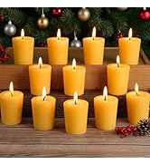 24 Pack Votive Candles 100% Beeswax Votive Candles Bulk 13-14 Hours Burn Time Smokeless Bees Wax ...