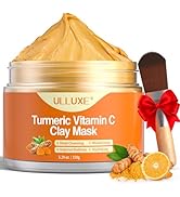 Turmeric Vitamin C Clay Mask for Dark Spots, Dull Skin, Blackheads, Skincare Facial Mask for Clea...