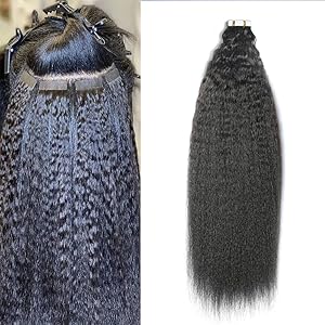 kinky straight tape in hair extensions