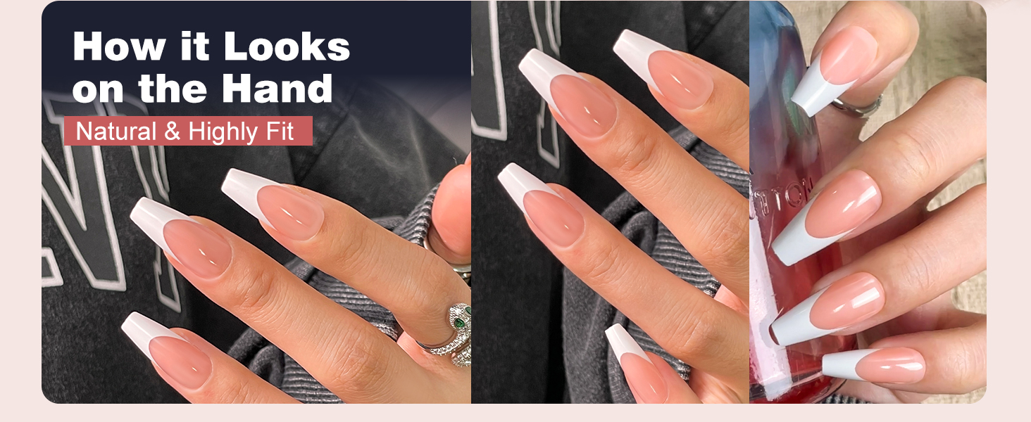 french tip press on nails