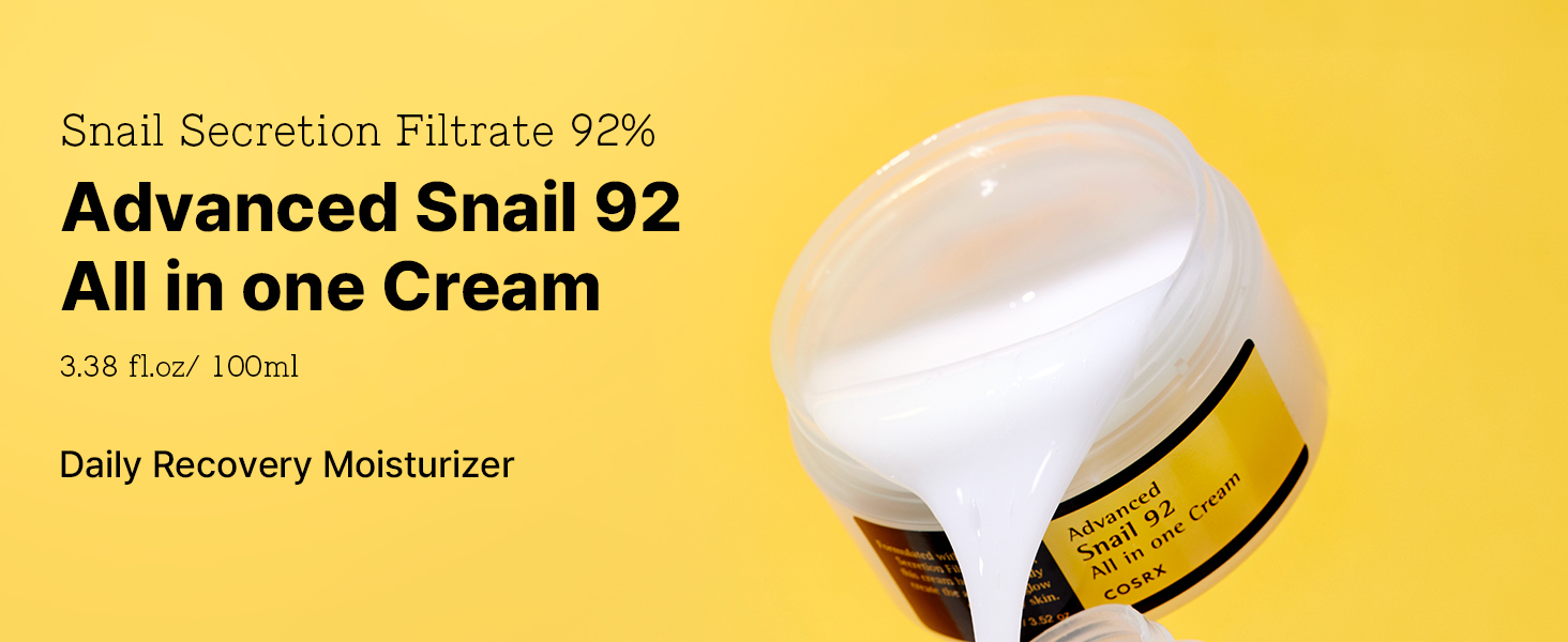 cosrx snail secretion filtrate 92% advanced 92 snail mucin power cream100ml daily repair cream