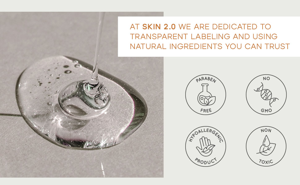 At Skin 2.0 we are dedicated to transparent labeling and using natural ingredients you can trust. 