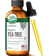 UpNature Organic Tea Tree Oil - 100% Pure Tea Tree Essential Oil for Skin, Toenail & Hair, 2oz