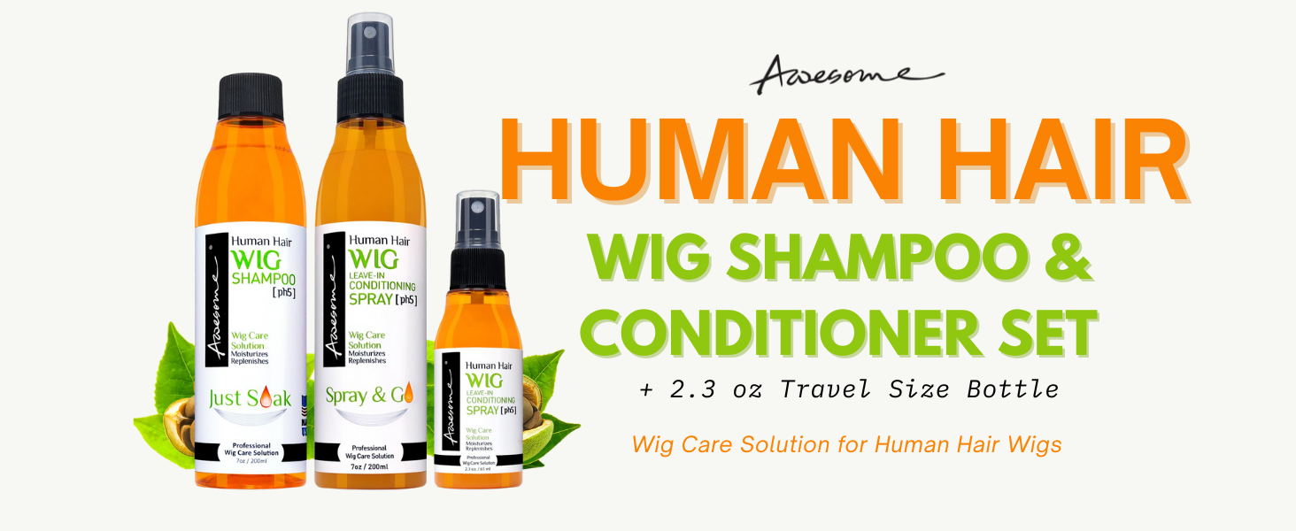human hair wig shampoo and leave in conditioning spray