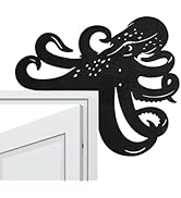 BENECREAT 11.5x9.8inch Octopus Door Frame Decoration - Wood Door Corner Decor with Unique Octopus...