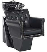 Buy-Rite Chelsea Shampoo Backwash Station – Chair and Bowl Unit for Salons - Tilting Porcelain Ha...