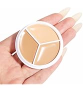 Kaely Tri Color Concealer Pot,Color Correcting Concealer for Dark Circles Spots,3 Color Cream Con...