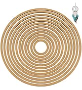 BENECREAT 12Pcs Macrame Hoops Paintable Wood MDF, 2.3~11.9Inch Macrame Craft Hoop Rings, Hoops Wa...