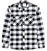 J.Ver Men's Flannel Plaid Shirts Long Sleeve Regular Fit Casual Button Down Shirt