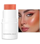 Orange Cream Blush Stick for Cheeks, Waterproof Face Cream Makeup Blush Stick, Long-Lasting Multi...