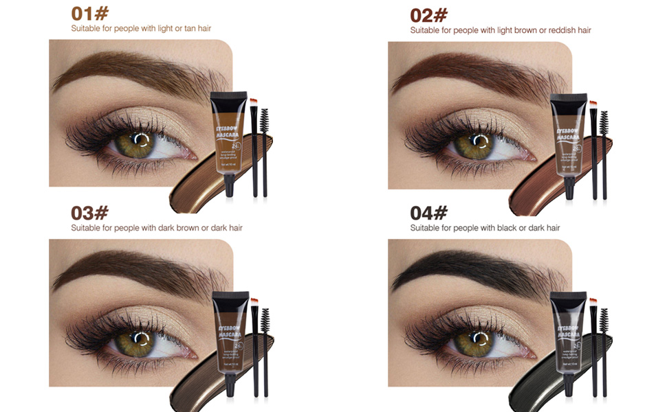 BINGBRUSH Tinted Thickening Eyebrow Mascara with Two Eyebrow Brushes