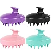 4 Pcs Silicone Hair Scalp Massager Shampoo Brush Scalp Scrubber Hair Cleansing Brush Head Scrubbe...