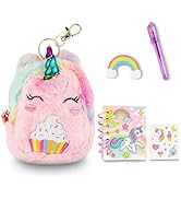 Unicorn Mini Backpack with Stationery Set - Includes Mini Notebook, Gel Pen, Eraser, Stickers - G...