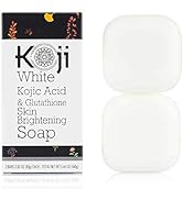 Koji White Kojic Acid & Glutathione Skin Brightening Soap for Body & Face Exfoliating, Hydrating ...