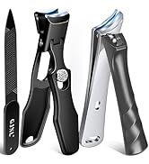 Slanted Nail Clippers for Men, Popular Wide Jaw Nail Clippers with Catcher, Sharp Ingrown Toenail...