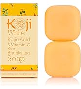 Koji White Kojic Acid & Vitamin C Brightening Soap for Face, Diminishes Dark Spots, Smooth And So...