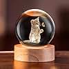 IFOLAINA 3D Cat Crystal Ball Gifts Ideas for Girlfriend Wife Mom Couple Her Cat Lovers Presents for Women Birthday Decorative Crystal Sphere Decor Lamp