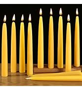12 Pack Beeswax Taper Candles,8in Dripless Pure Beeswax Candles,8 Hours Long Burning 100% Natural...
