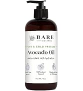 BARE BOTANICS 16oz Avocado Oil Cold Pressed Avocado Oil for Dry Damaged Hair & Dry Skin | Plant B...