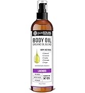 pureSCRUBS Ultra Moisturizing LAVENDER BODY OIL Spray For Dry Skin, Massage, Cuticles & More, Org...