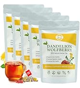 Natrual Dandelion Wolfberry Tea Supports Kidneys & Liver Health, 5 Packs Organic Liver Detox Dand...