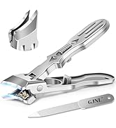 Slanted Nail Clippers for Men Thick Nails - Wide Jaw Opening Anti-Splash Slanted Curved Nail Clip...